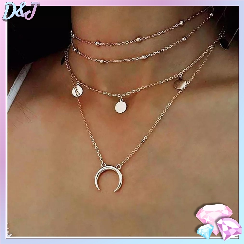 💎✨ Moon Coin Layer Necklace